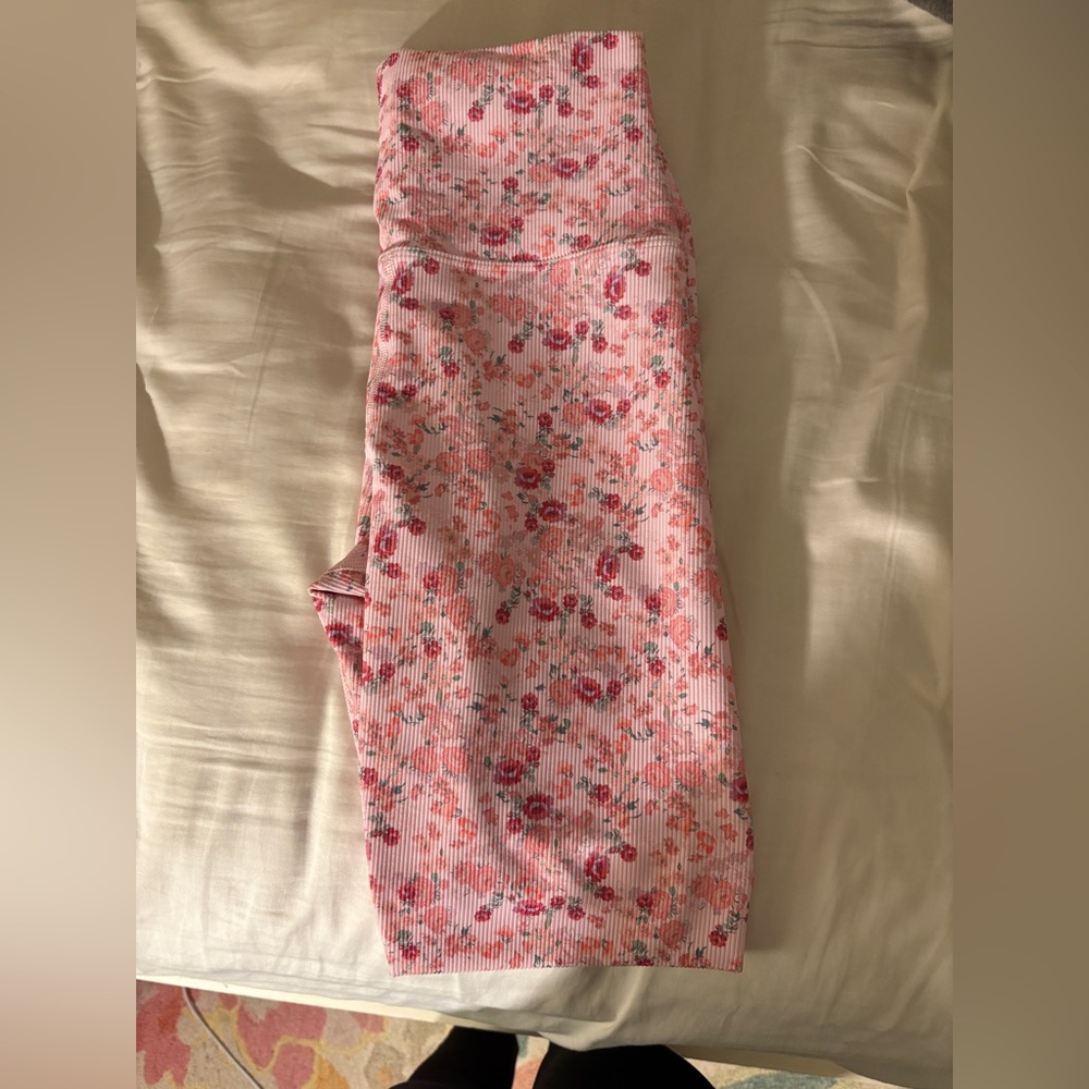 LoveShackFancy x Beach Riot Ribbed Floral Leggings